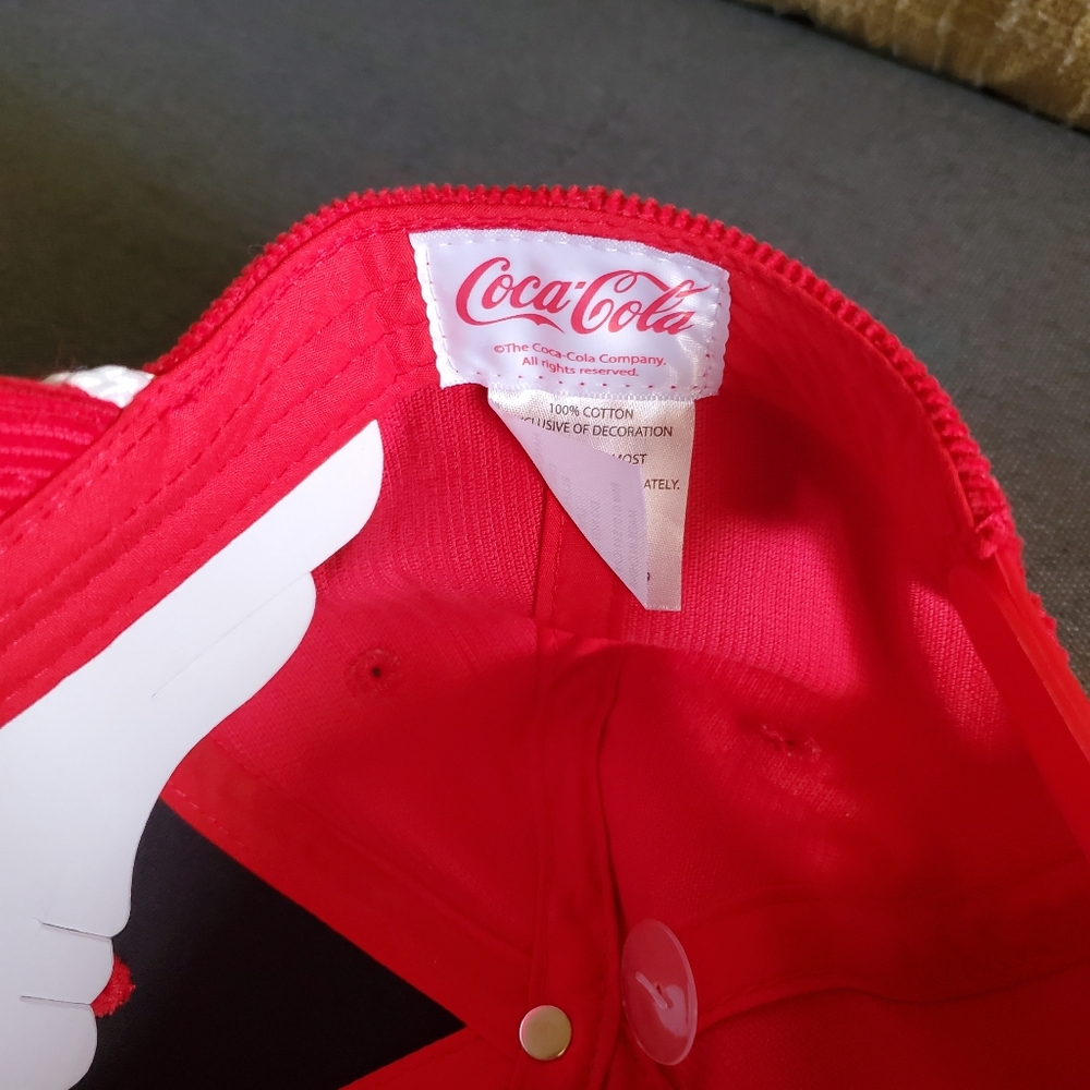 Coca Cola corduroy snapback cap hat MAD Engine red NWT NEW - Picture 4 of 4